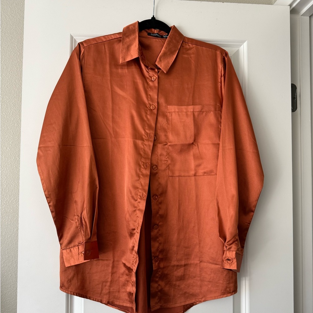 Donated: Rust Orange Button-Up Shirt